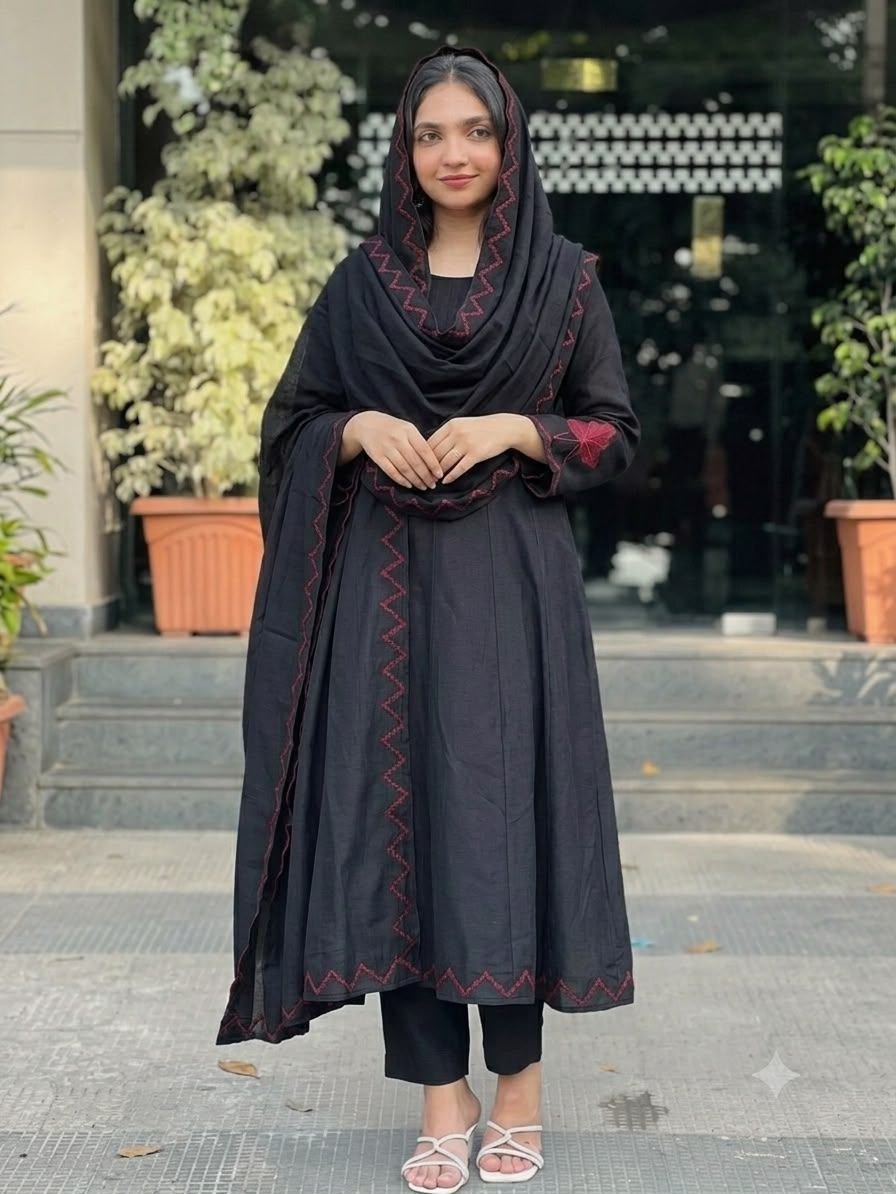 PARTY WEAR EMBROIDERY PANEL CUT SALWAR SET