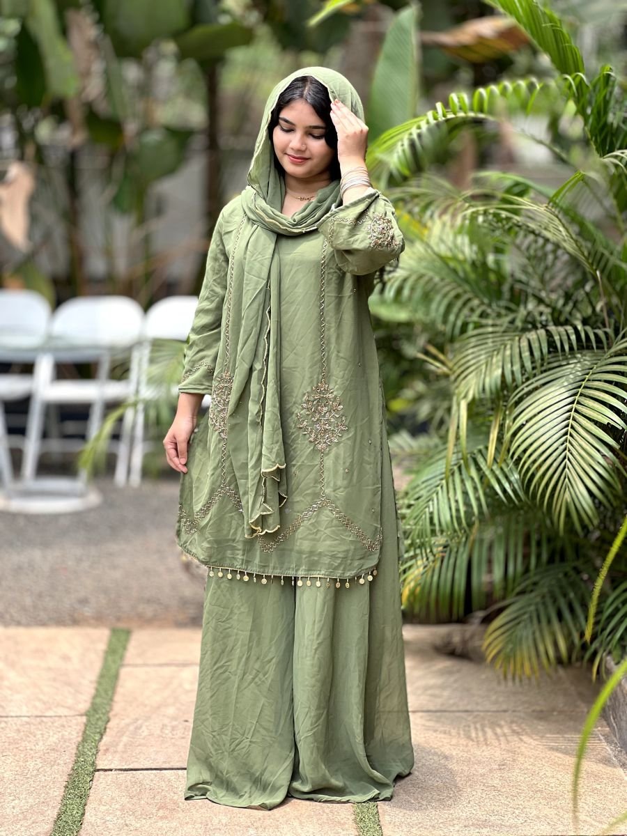 BEUTYFULL PARTYWEAR HEVY HANDWORK  SHARARA SET