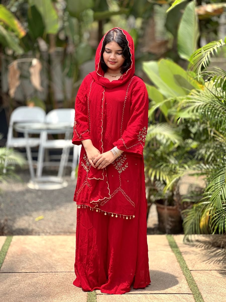 BEUTYFULL PARTYWEAR HEVY HANDWORK  SHARARA SET