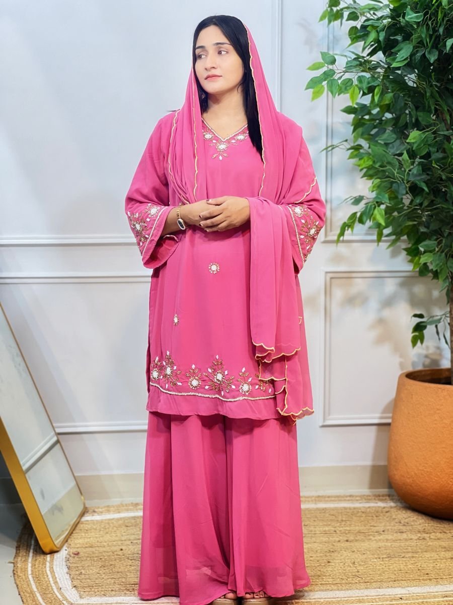 PARTYWEAR  HANDWORK SHARARA SET