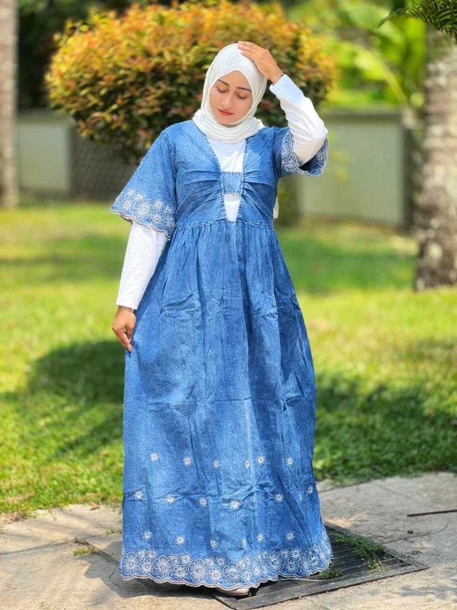 STYLISH MODESTY  DENIM  ROMBER WITH TSHIRT